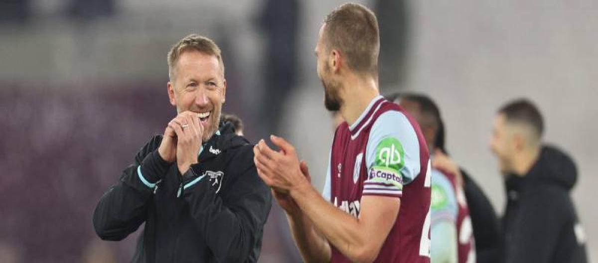 West Ham United manager Graham Potter praises his side's excellent performance West Ham United manager Graham Potter praises his side's excellent performance