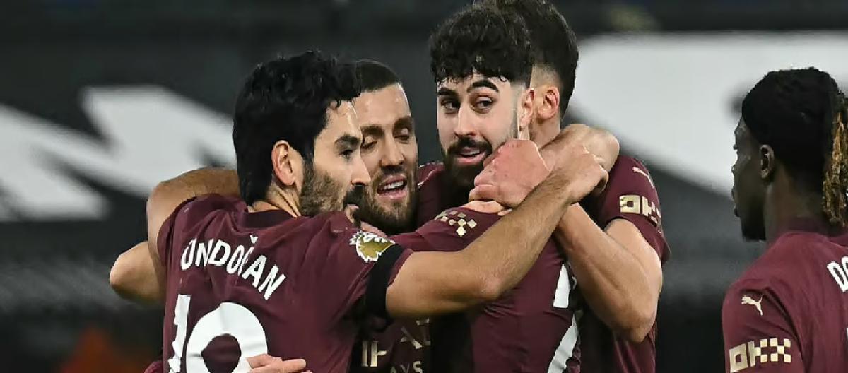 曼城6比0完胜伊普斯维奇，升至英超积分榜前四