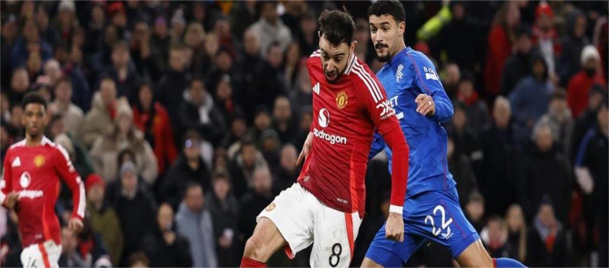 Europa League - Bruno Fernandes scores as Manchester United beat Glasgow Rangers 2-1