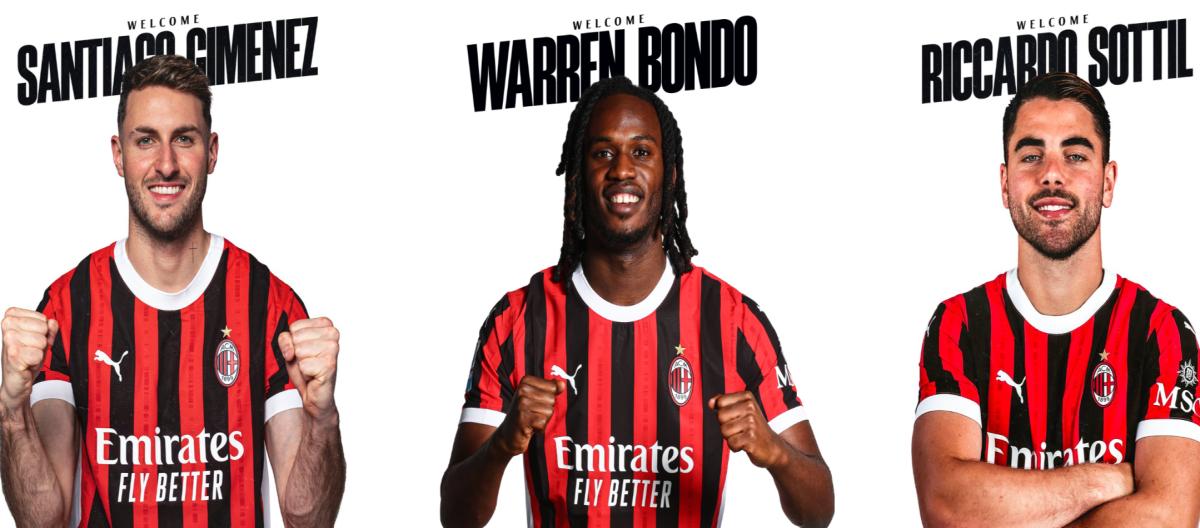 米兰官方：吉梅内斯、邦多、索蒂尔来投，卡拉布里亚、本纳塞尔等4人租借离队