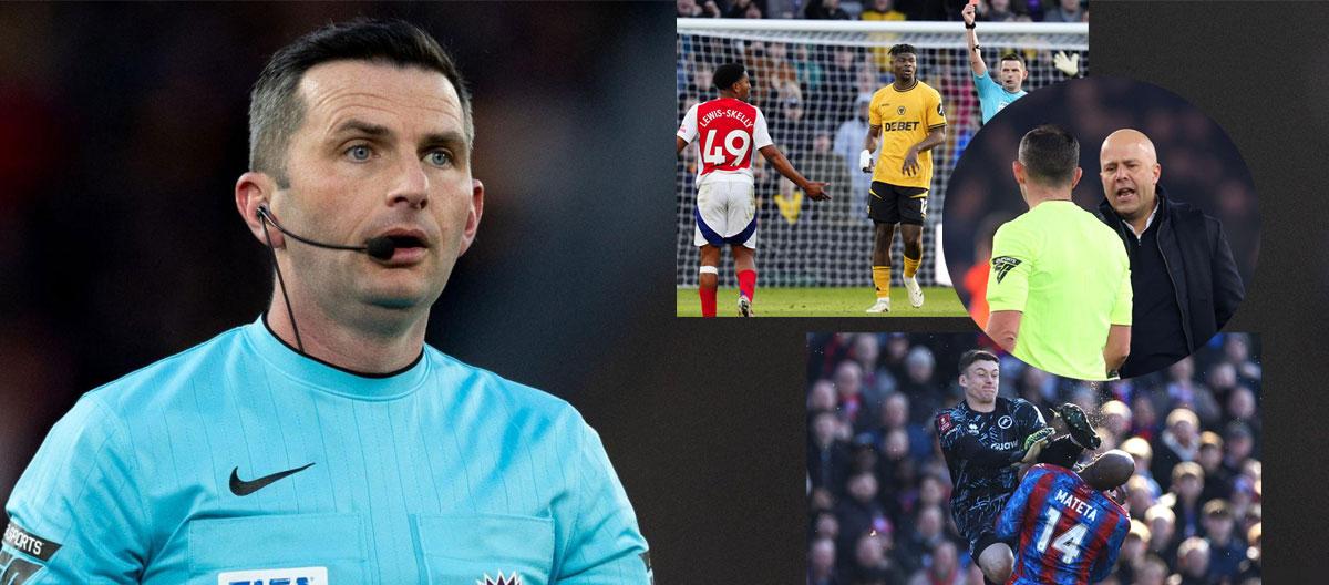 English referee Michael Oliver banned from officiating in any Premier League matches this week due to being involved in too many controversial incidents  in a short period of time..