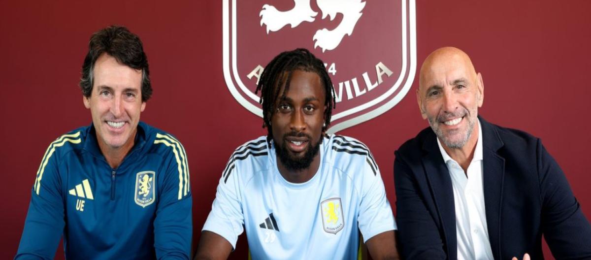 Aston Villa have signed Nice striker Evan Guessin on a five-year contract