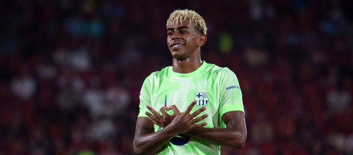 ◤La Liga◢ Lamine Yamal scores wondergoal and assists in Barcelona's resounding 0-3 away victory over nine-man Mallorca..