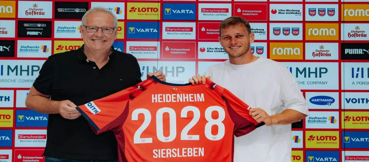 Heidenheim completes contract extension with German defender Tim Siersleben..