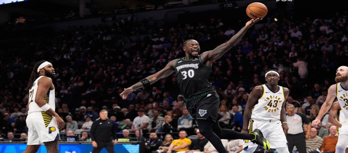 Randle scores 31 points, Gobert adds 14 rebounds and 19 assists as the Timberwolves narrowly defeat the Pacers 114-110.