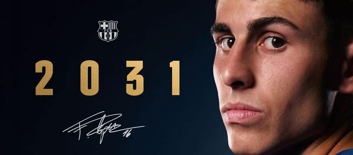 巴塞罗那与西班牙国脚进攻型中场天才球员费尔明·洛佩斯完成续约。