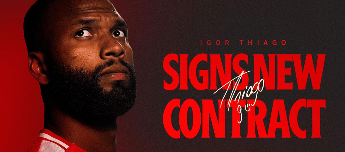 Brentford completes contract extension with Brazilian center forward Igor Thiago..