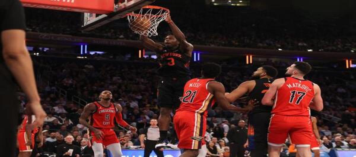 Brunson scored 32 points and Anunoby added 21, as the Knicks defeated the Pelicans 121-116.