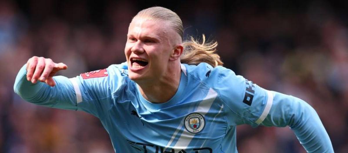 Erling Haaland scores his 12th hat-trick for Manchester City
