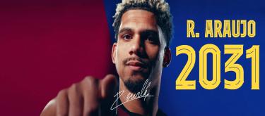Barcelona completes contract extension with Uruguay international defender Ronald Araújo..