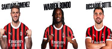 米兰官方：吉梅内斯、邦多、索蒂尔来投，卡拉布里亚、本纳塞尔等4人租借离队