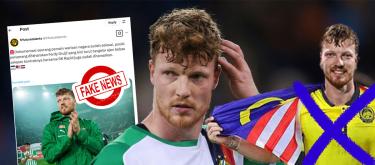 荷兰籍前锋德鲁伊夫终于驳斥马来西亚网媒谎称其已被归化为该国国脚的假消息..