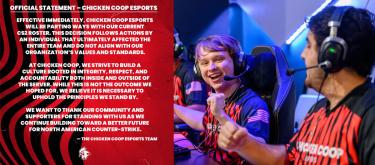 Rising American organization Chicken Coop laid off its entire Counter Strike 2 roster, which was accused of threatening to sexually assault female netizens..
