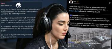 训练时向Imperial女队选手发表性别歧视言论，Spirit严惩青训队涉事选手..