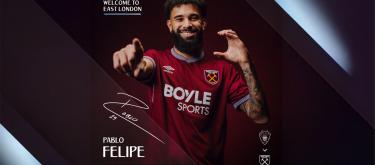 West Ham United officially completes the signing of Gil Vicente's Brazilian striker Pablo Felipe..