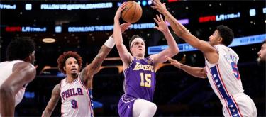 Lakers beat 76ers; Redick happy with Austin Reeves' outstanding performance.