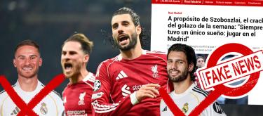 一位知名球队记者否认了有关利物浦中场双星阿莱克西斯·麦卡利斯特和多米尼克·索博斯莱即将于今夏加盟皇家马德里的传闻。