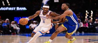 Shai Gilgeous-Alexander shone with 27 points as the Thunder defeated the Warriors 104-97.