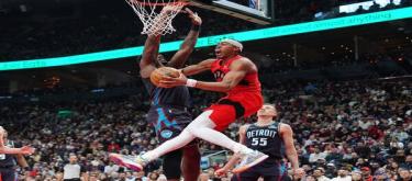 Cunningham's 33 points weren't enough to save the Raptors from a 119-108 victory over the Pistons.