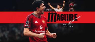 Manchester United completes contract extension with England international center-back Harry Maguire..